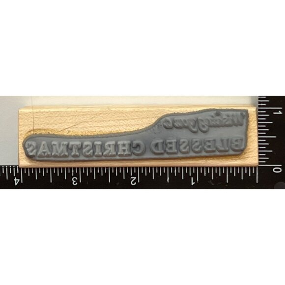2014 ART IMPRESSIONS H-2776 WOOD MOUNTED RUBBER STAMP BLESSED CHRISTMAS - Picture 2 of 4